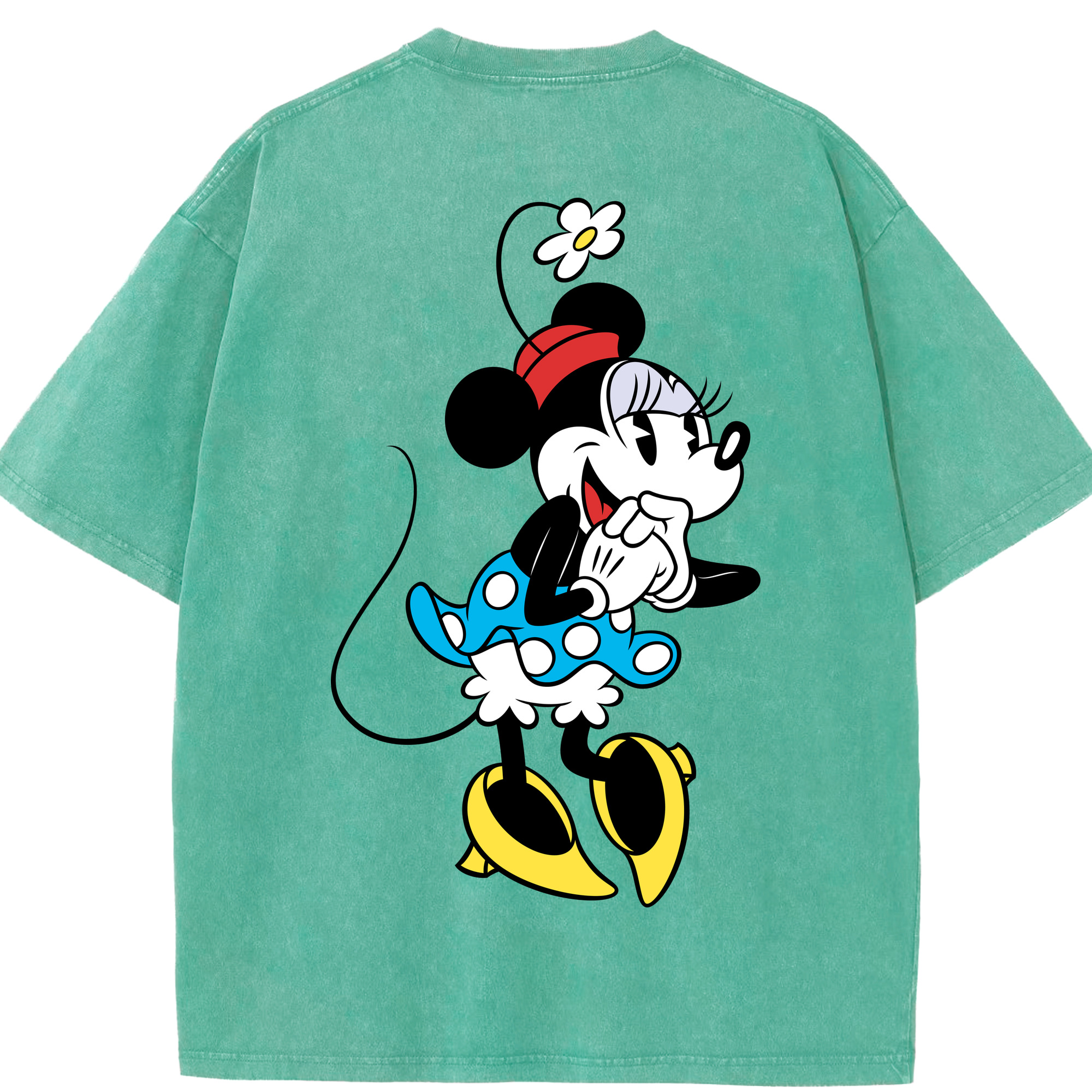 （画像用） ミッキーマウス Mickey Mouse 綿100% ヴィンテージ風 半袖Tシャツ（背面プリント）